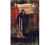 PMEFGJDPE Famous Pictures Paintings Canvas Prints the Passing of Elaine by Eleanor Fortescue-brickdale Wall Art Graffiti for Home Decor 60x90cm