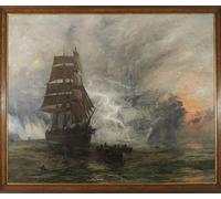 PMEFGJDPE Famous Pictures Paintings Canvas Prints the Phantom Ship by William Lionel Wyllie Wall Art Graffiti for Home Decor 60x90cm