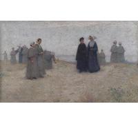 PMEFGJDPE Famous Pictures Paintings Canvas Prints the Promenade of the Orphans by Henri Eugene Augustin Le Sidaner Wall Art Graffiti for Home Decor 60x90cm