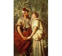 PMEFGJDPE Famous Pictures Paintings Canvas Prints Troilus and Cressida in the Garden of Pandarus by Edward Henry Corbould Wall Art Graffiti for Home Decor 60x90cm