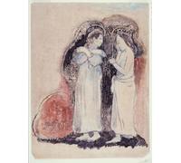 PMEFGJDPE Famous Pictures Paintings Canvas Prints Two Standing Tahitian Women by Paul Gauguin Wall Art Graffiti for Home Decor 60x90cm