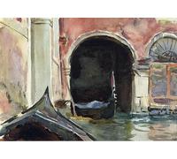 PMEFGJDPE Famous Pictures Paintings Canvas Prints Venetian Canal by John Singer Sargent Wall Art Graffiti for Home Decor 60x90cm