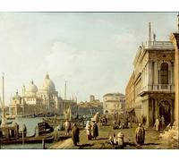 PMEFGJDPE Famous Pictures Paintings Canvas Prints Venice a View of Santa Maria Della Salute and the Grand Canal From the Piazzetta by Canaletto Wall Art Graffiti for Home Decor 60x90cm