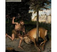 PMEFGJDPE Famous Pictures Paintings Canvas Prints Virgin Mary with the Child and Saint John the Baptist by Lucas Cranach the Elder Wall Art Graffiti for Home Decor 60x90cm