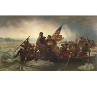 PMEFGJDPE Famous Pictures Paintings Canvas Prints Washington Crossing the Delaware Emanuel Gottlieb Leutze Wall Art Graffiti for Home Decor 60x90cm