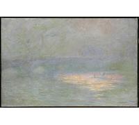 PMEFGJDPE Famous Pictures Paintings Canvas Prints Waterloo Bridge by Claude Monet Wall Art Graffiti for Home Decor 60x90cm
