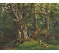 PMEFGJDPE Famous Pictures Paintings Canvas Prints Woodland Scene with by Hubert Von Herkomer Wall Art Graffiti for Home Decor 60x90cm