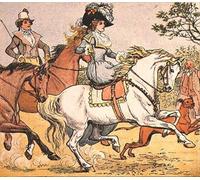 PMEFGJDPE Famous Poster Wall Decor Art Print Images a Fine Lady on a White Animal From Ride a Cock Horse to Banbury Cross by Famous Artist Animal Posters for Home Decor 60x90cm