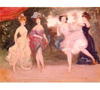 PMEFGJDPE Famous Poster Wall Decor Art Print Images Four Dancing Girls on the Stage by Charles Edward Conder Animal Posters for Home Decor 60x90cm