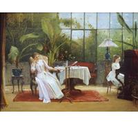 PMEFGJDPE Famous Poster Wall Decor Art Print Images Interior with girl at the piano Mihaly Munkacsy Animal Posters for Home Decor 60x90cm