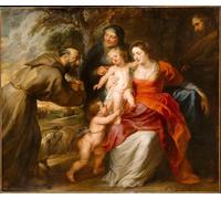 PMEFGJDPE Famous Poster Wall Decor Art Print Images la Sacra Famiglia con i Santi e Anna e San Battista Peter Paul Rubens Animal Posters for Home Decor 60x90cm