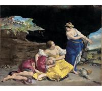 PMEFGJDPE Famous Poster Wall Decor Art Print Images Lot and His Daughters by Orazio Gentileschi Animal Posters for Home Decor 60x90cm