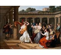 PMEFGJDPE Famous Poster Wall Decor Art Print Images Odysseus Recognises Achilles Amongst the Daughters of Lycomedes by Louis Gauffier Animal Posters for Home Decor 60x90cm