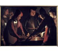 PMEFGJDPE Famous Poster Wall Decor Art Print Images Players of Painting by Georges De La Tour Animal Posters for Home Decor 60x90cm