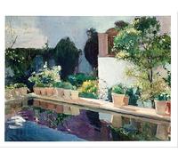 PMEFGJDPE Famous Poster Wall Decor Art Print Images Pond Royal Gardens in Seville by Joaquín Sorolla Animal Posters for Home Decor 60x90cm