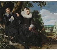 PMEFGJDPE Famous Poster Wall Decor Art Print Images Portrait of a Couple Probably Isaac Abrahamsz Massa and Beatrix Van Der Laen by Frans Hals Animal Posters for Home Decor 60x90cm
