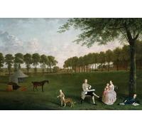 PMEFGJDPE Famous Poster Wall Decor Art Print Images Sir Shaw and His Family in the Park At Eltham Lodge by Arthur Devis Animal Posters for Home Decor 60x90cm