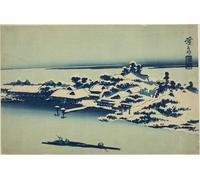 PMEFGJDPE Famous Poster Wall Decor Art Print Images Snow on the Sumida River by Keisai Eisen Animal Posters for Home Decor 60x90cm