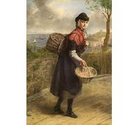 PMEFGJDPE Famous Poster Wall Decor Art Print Images Tenby Prawnseller by William Powell Frith Animal Posters for Home Decor 60x90cm