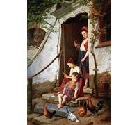 PMEFGJDPE Famous Poster Wall Decor Art Print Images the Farmer's Children by Theodore Gerard Animal Posters for Home Decor 60x90cm