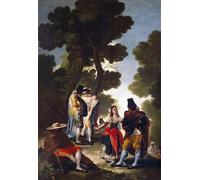 PMEFGJDPE Famous Poster Wall Decor Art Print Images the Maja and the Cloaked Men or a Walk Through Andalusia by Francisco De Goya Animal Posters for Home Decor 60x90cm