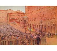 PMEFGJDPE Famous Poster Wall Decor Art Print Images the Palio of by Walter Frederick Roofe Tyndale Animal Posters for Home Decor 60x90cm