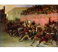 PMEFGJDPE Famous Poster Wall Decor Art Print Images the Riderless Racers At by Theodore Gericault Animal Posters for Home Decor 60x90cm