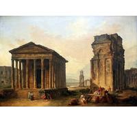PMEFGJDPE Famous Poster Wall Decor Art Print Images the Ruins of Nîmes Orange and Saint rémy de provence by Hubert Robert Animal Posters for Home Decor 60x90cm