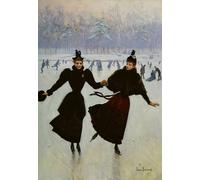 PMEFGJDPE Famous Poster Wall Decor Art Print Images the Skaters by Jean Beraud Animal Posters for Home Decor 60x90cm