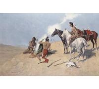 PMEFGJDPE Famous Poster Wall Decor Art Print Images the Smoke Signalc by Frederic Remington Animal Posters for Home Decor 60x90cm