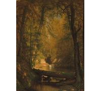 PMEFGJDPE Famous Poster Wall Decor Art Print Images The Trout Pool Worthington Whittredge Animal Posters for Home Decor 60x90cm