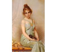 PMEFGJDPE Famous Poster Wall Decor Art Print Images the Wounded Puppy by Vittorio Matteo Corcos Animal Posters for Home Decor 60x90cm