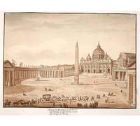 PMEFGJDPE Famous Poster Wall Decor Art Print Images View of St Peter's Basilica in the Vatican Built on the Ruins of the Cirrcus of Nero by Agostino Tofanelli Animal Posters for Home Decor 60x90cm