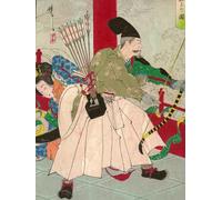 PMEFGJDPE Famous Poster Wall Decor Art Print Images Watanabe No Tsuna with Bow and Arrows At the of the Demon Ibaraki by Tsukioka Yoshitoshi Animal Posters for Home Decor 60x90cm