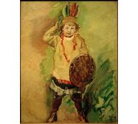 PMEFGJDPE Famous Poster Wall Decor Art Print Images Wolfgang As an Indian by Max Slevogt Animal Posters for Home Decor 60x90cm