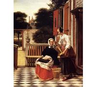 PMEFGJDPE Famous Poster Wall Decor Art Print Images Woman and Maid Pieter De Hooch Animal Posters for Home Decor 60x90cm