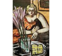 PMEFGJDPE Famous Poster Wall Decor Art Print Images Woman with Cat by Max Beckmann Animal Posters for Home Decor 60x90cm