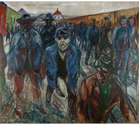 PMEFGJDPE Famous Poster Wall Decor Art Print Images Workers on Their Way Home by Edvard Munch Animal Posters for Home Decor 60x90cm