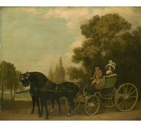 PMEFGJDPE Famous Print Artwork Premium Artwork a Gentleman Driving a Lady in a Phaeton by George Stubbs Modern Canvas for Home Decor 60x90cm