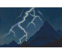 PMEFGJDPE Famous Print Artwork Premium Artwork Call of the Heaven Lightning by Nikolai Konstantinowitsch Roerich Modern Canvas for Home Decor 60x90cm