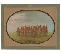 PMEFGJDPE Famous Print Artwork Premium Artwork Dance to the Berdache Saukie by George Catlin Modern Canvas for Home Decor 60x90cm