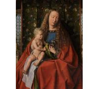 PMEFGJDPE Famous Print Artwork Premium Artwork Detail of the Virgin and Child with Joris Van Der Paele by Jan Van Eyck Modern Canvas for Home Decor 60x90cm