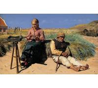 PMEFGJDPE Famous Print Artwork Premium Artwork Figures in a Landscape Blind Kristian and Tine Among the Dunes by Michael Peter Ancher Modern Canvas for Home Decor 60x90cm