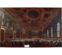 PMEFGJDPE Famous Print Artwork Premium Artwork First of the Doge of Venice Before the Grand Council by Gabriele Bella Modern Canvas for Home Decor 60x90cm