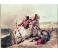 PMEFGJDPE Famous Print Artwork Premium Artwork Greeks Under Siege by Ferdinandeugene Delacroix Modern Canvas for Home Decor 60x90cm