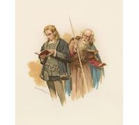 PMEFGJDPE Famous Print Artwork Premium Artwork Hamlet Reading with Polonius Behind by Harold Copping Modern Canvas for Home Decor 60x90cm
