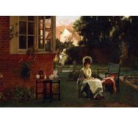 PMEFGJDPE Famous Print Artwork Premium Artwork in the Shade by Marcus Stone Modern Canvas for Home Decor 60x90cm