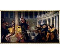 PMEFGJDPE Famous Print Artwork Premium Artwork Jesus Talking to the Doctors Painting by Veronese Modern Canvas for Home Decor 60x90cm