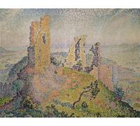 PMEFGJDPE Famous Print Artwork Premium Artwork Landscape with a Ruined Castle by Paul Signac Modern Canvas for Home Decor 60x90cm