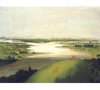 PMEFGJDPE Famous Print Artwork Premium Artwork Mouth of the Platte River Miles Above St Louis by George Catlin Modern Canvas for Home Decor 60x90cm